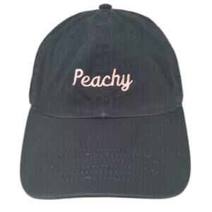 Newhattan Baseball Cap Black Pink Peachy J. Galt NY Hat OS Cotton Adjustable